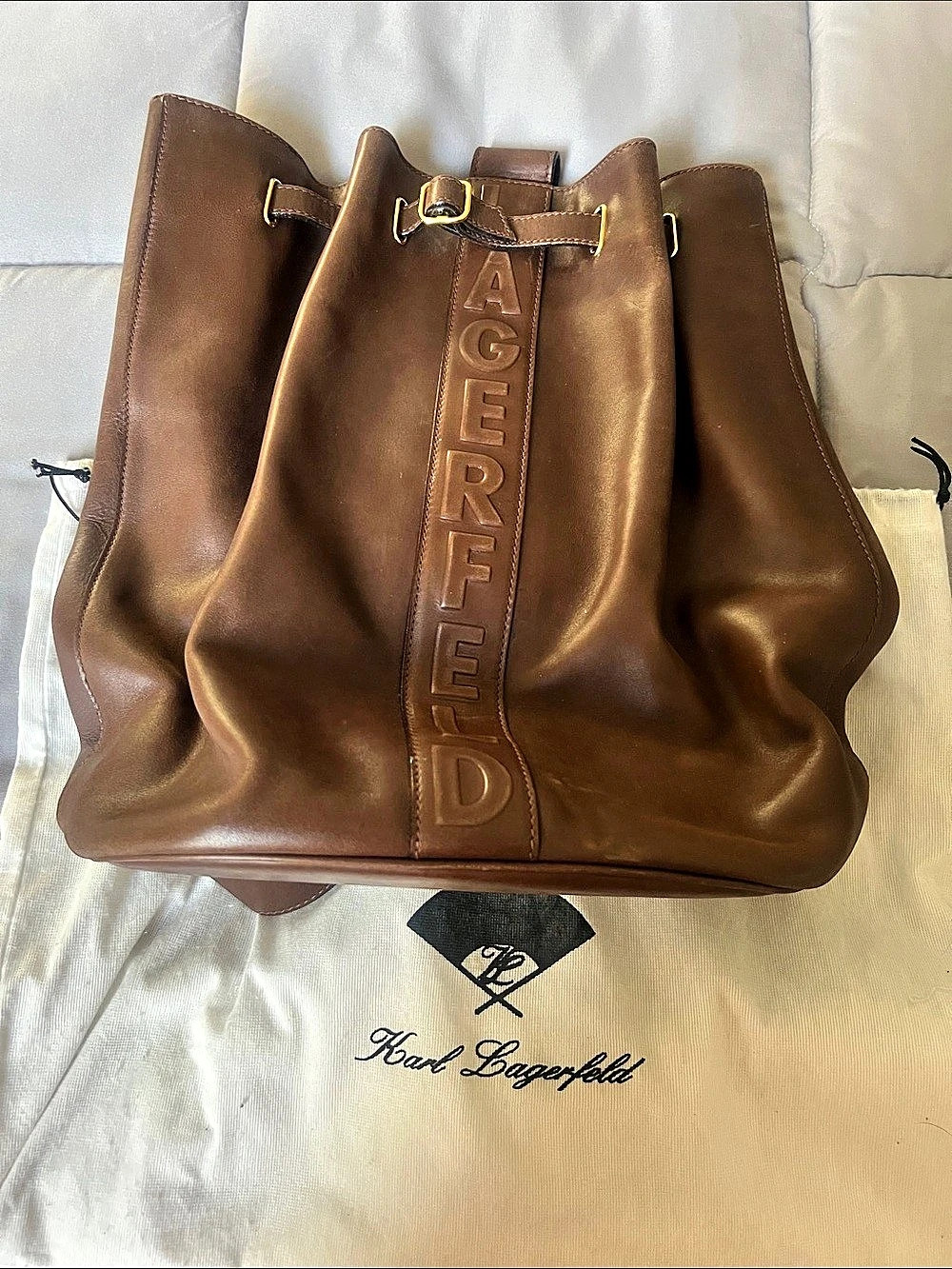 Karl Lagerfeld Bucket Shoulder Bag in Brown